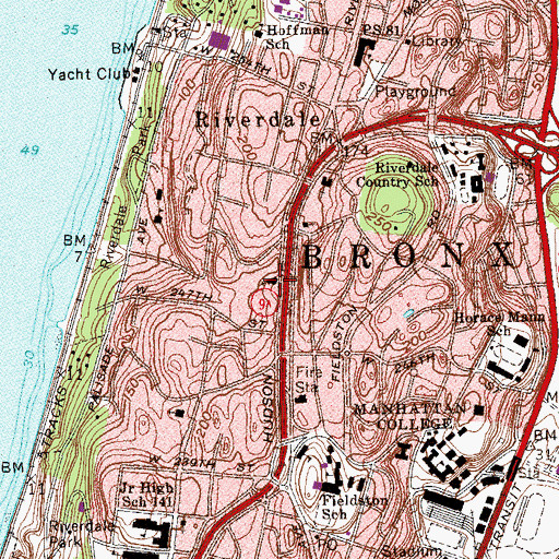 Topographic Map of Riverdale Presbyterian Church, NY