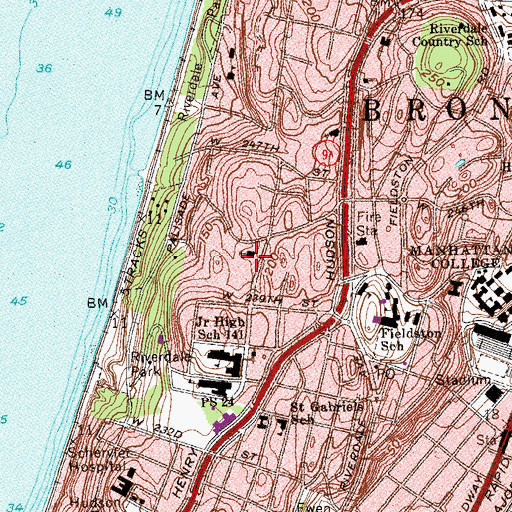 Topographic Map of Riverdale Temple, NY