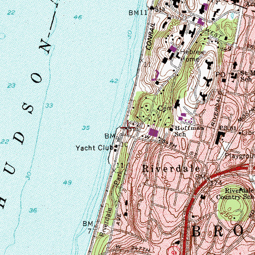 Topographic Map of Riverdale Station, NY