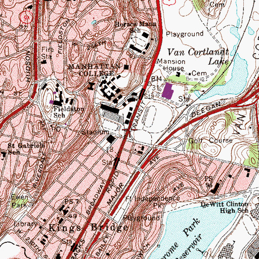 Topographic Map of Twohundredfortieth Street Sub-Station, NY