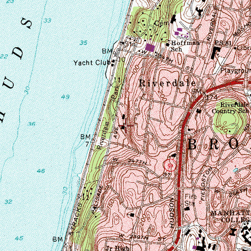 Topographic Map of Riverdale Country School for Girls, NY