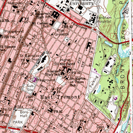Topographic Map of Home for the Aged of the Little Sisters, NY