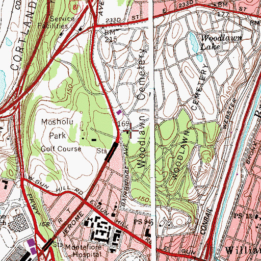 Topographic Map of Jerome Avenue Gate House and Police Station, NY