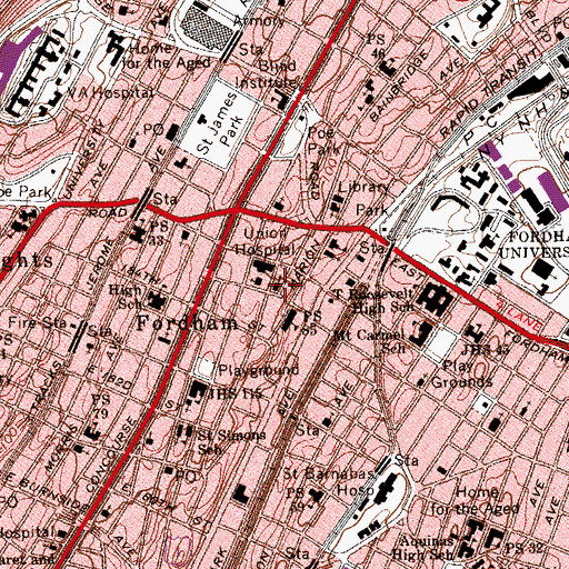 Topographic Map of Bethlehem Congregational Church, NY