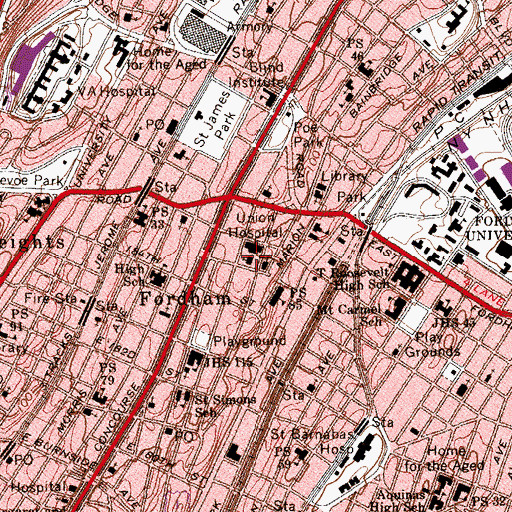 Topographic Map of Christ Lutheran Church, NY