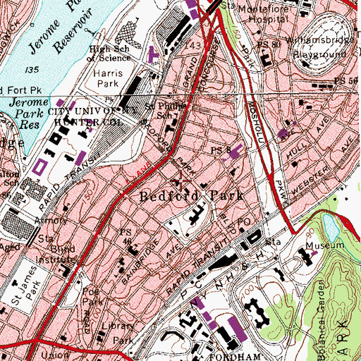 Topographic Map of Grace Lutheran Church, NY