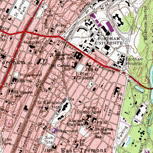 Topographic Map of Italian Baptist Church, NY