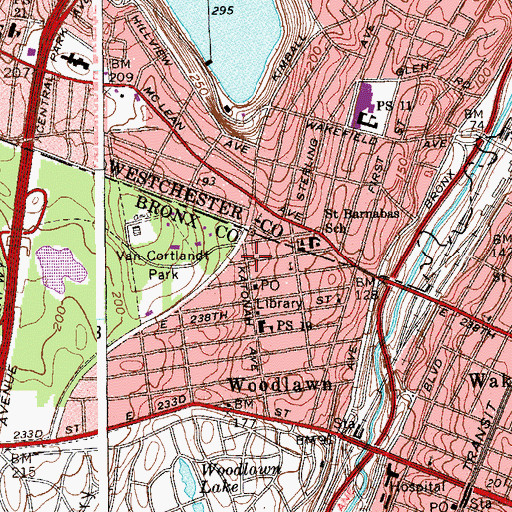 Topographic Map of Saint Luke's Methodist Church, NY