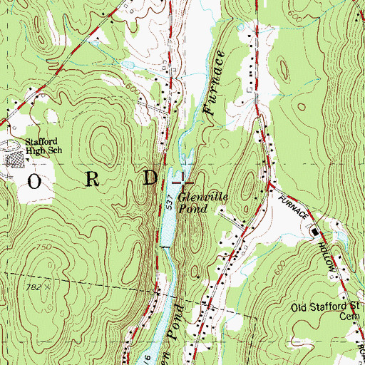 Topographic Map of Glenville Pond, CT