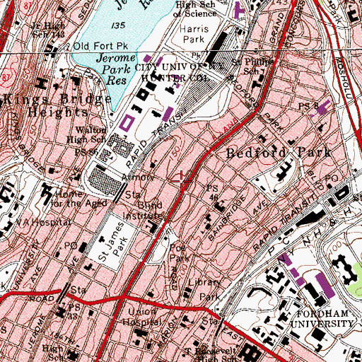 Topographic Map of House of the Holy Comforter Home for Incurables, NY