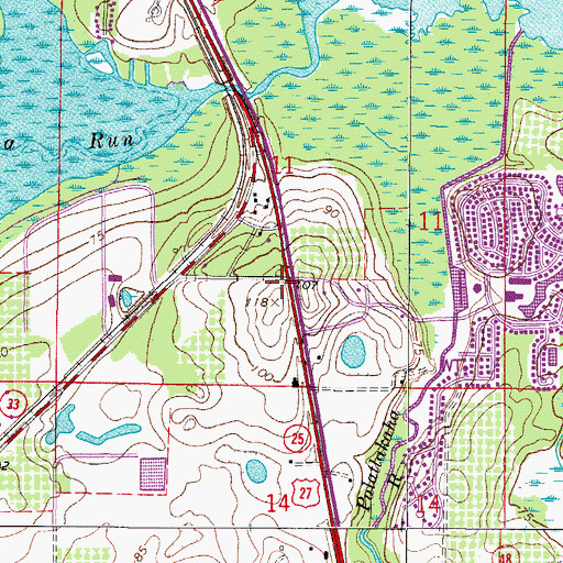 Topographic Map of Saint Mark Evangelistic Lutheran Church, FL