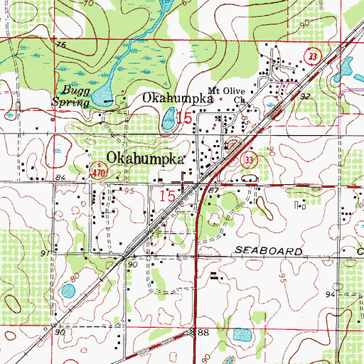 Topographic Map of First Baptist Church of Okahumpka, FL