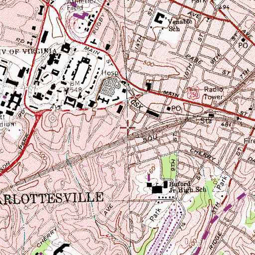 Topographic Map of Medical Research Building 4, VA