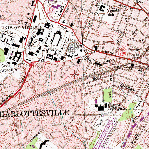 Topographic Map of Medical Research Building 6, VA