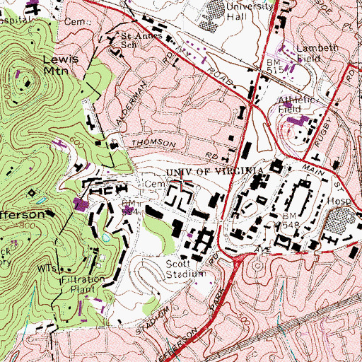 Topographic Map of Metcalf House, VA