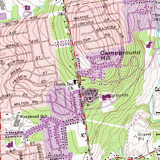 Topographic Map of Gloria Dei Church, CT