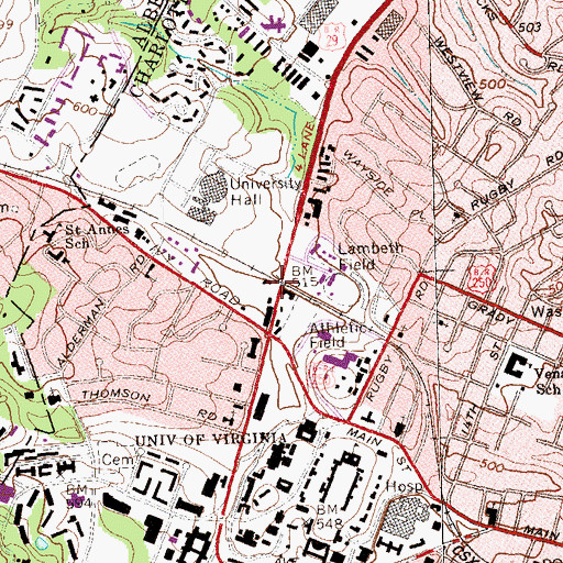 Topographic Map of Outdoor Recreation Center, VA