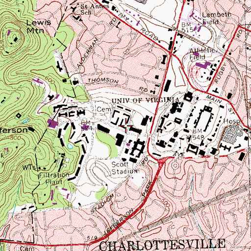 Topographic Map of Page House, VA