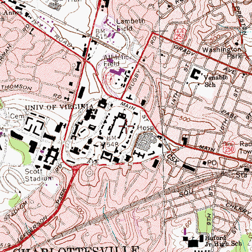 Topographic Map of Pavillion VI, VA