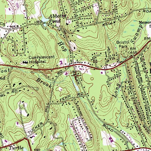 Topographic Map of Goat Brook, CT