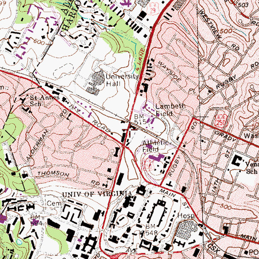Topographic Map of Performing Arts Center, VA