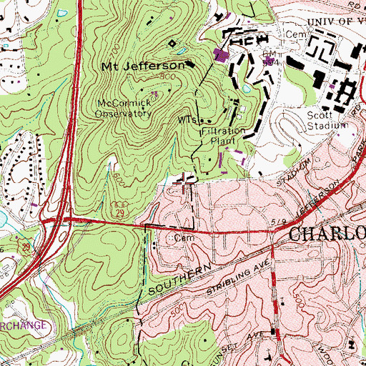 Topographic Map of Piedmont Faculty Housing, VA