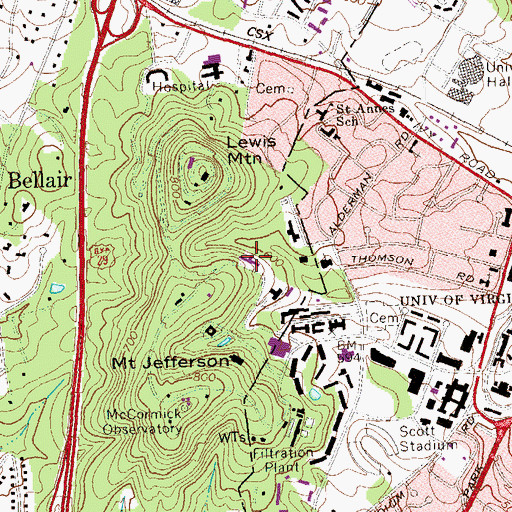 Topographic Map of Shelbourne Hall, VA