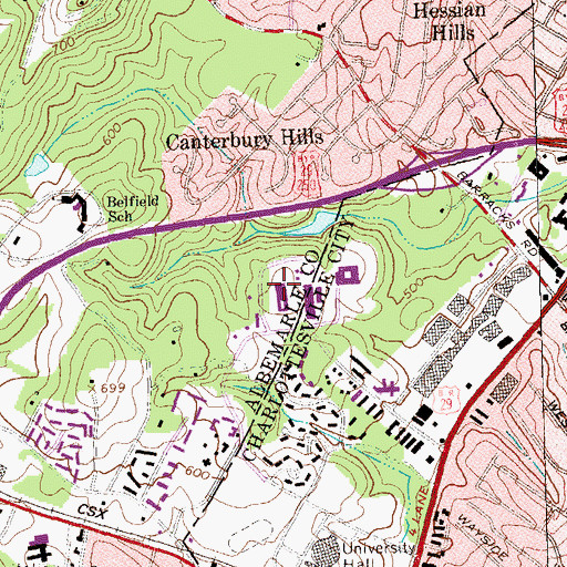 Topographic Map of Slaughter Hall, VA