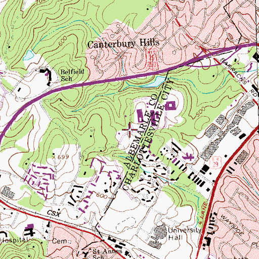 Topographic Map of Sponsors Executive Residence Center, VA