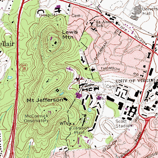 Topographic Map of Stone Hall, VA