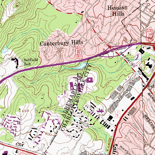 Topographic Map of Student-Faculty Center, VA