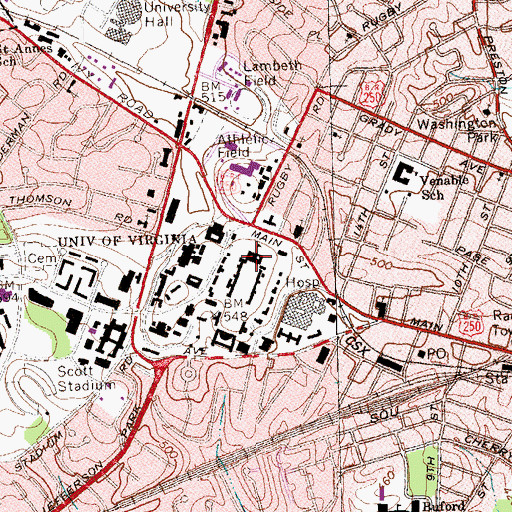 Topographic Map of The Rotunda, VA