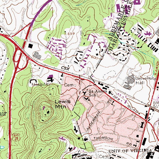Topographic Map of Townside, VA