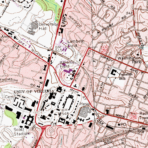 Topographic Map of University of Virginia Art Museum, VA
