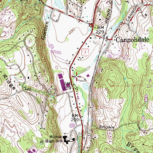 Topographic Map of Goetzen Brook, CT