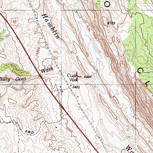 Topographic Map of Curtis Well, AZ