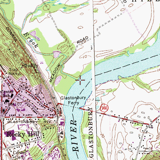 Topographic Map of Goff Brook, CT