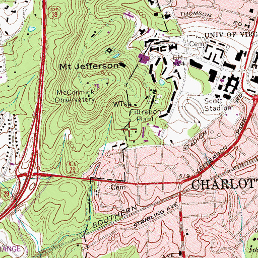 Topographic Map of Weedon House, VA
