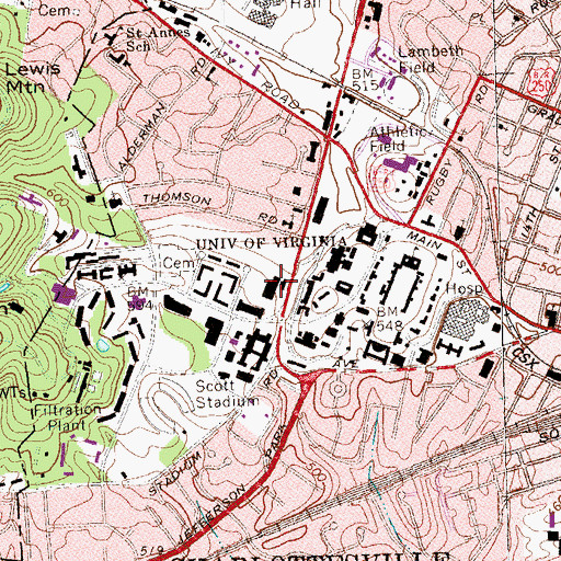 Topographic Map of William H Ruffner Hall, VA
