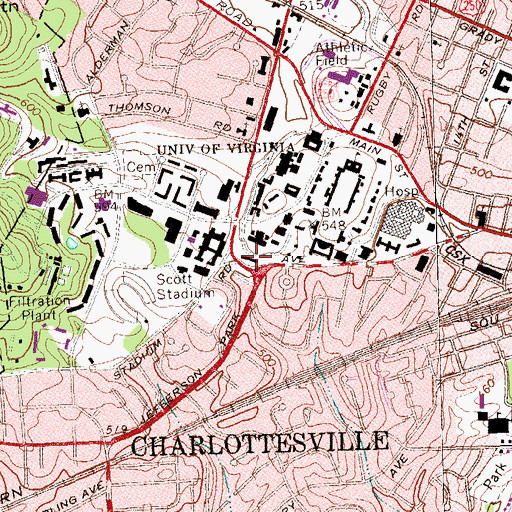Topographic Map of William Kerchof Hall, VA