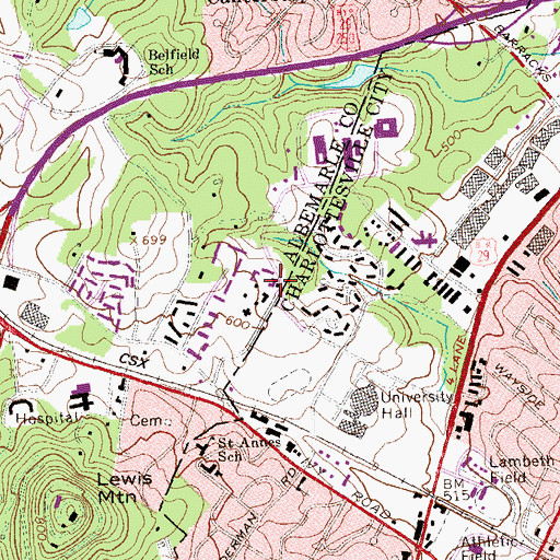 Topographic Map of Younger Student Residence, VA