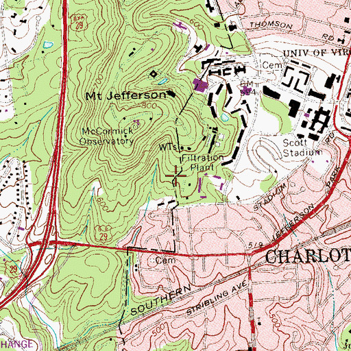Topographic Map of Malone House, VA