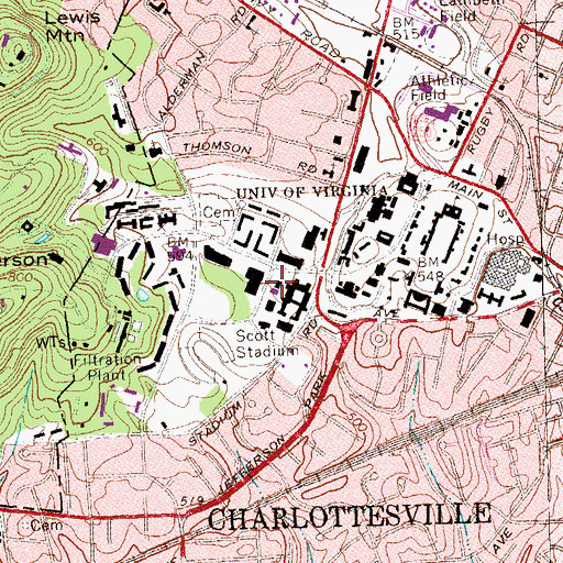 Topographic Map of Materials Science Building, VA