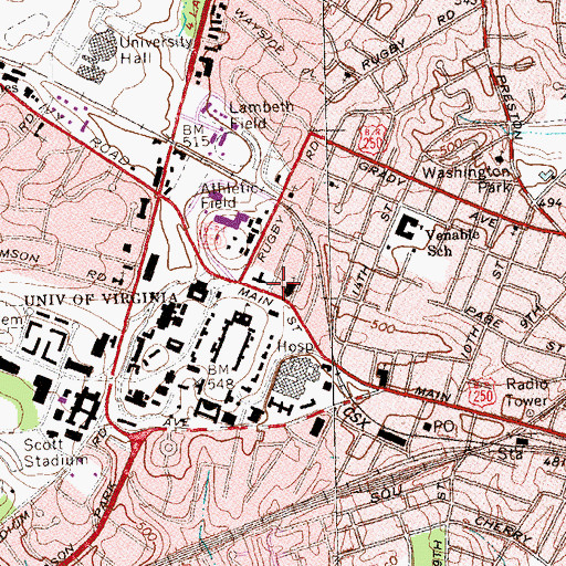 Topographic Map of Booker House, VA