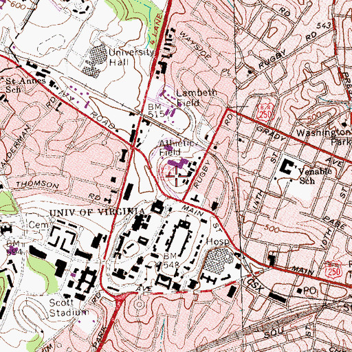 Topographic Map of Buckingham House, VA