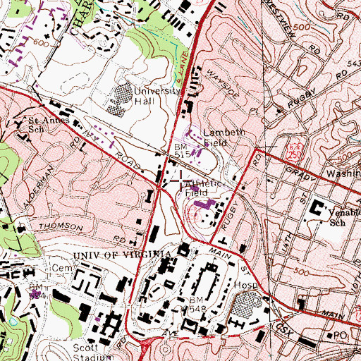 Topographic Map of Carr's Hill Field, VA