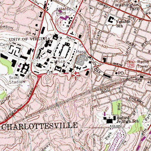Topographic Map of Casa Bolivar, VA