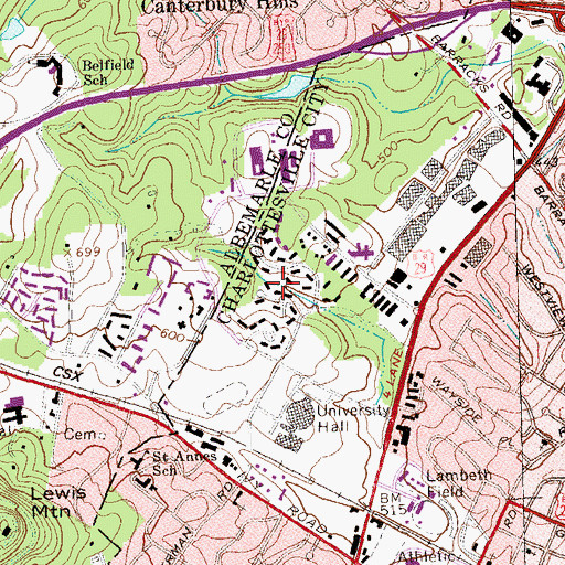 Topographic Map of Copeley Hill Residence Area, VA