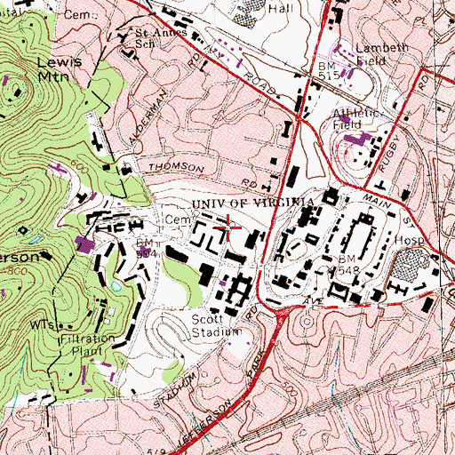 Topographic Map of Dabney House, VA
