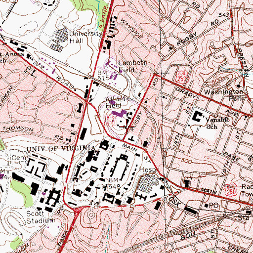 Topographic Map of Daniel B Fayerweather Hall, VA